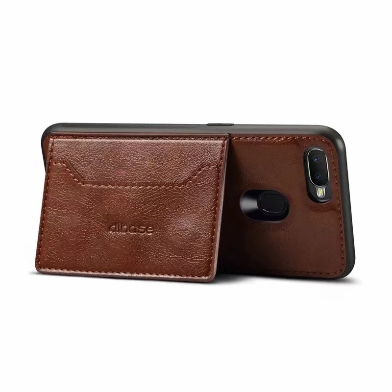 Case Oppo A7 / AX7 / AX5S / A5S #เคสฝาหลัง TPU เคลือบหนัง PU Crazy Horse Leather Coated PC + TPU Hybrid