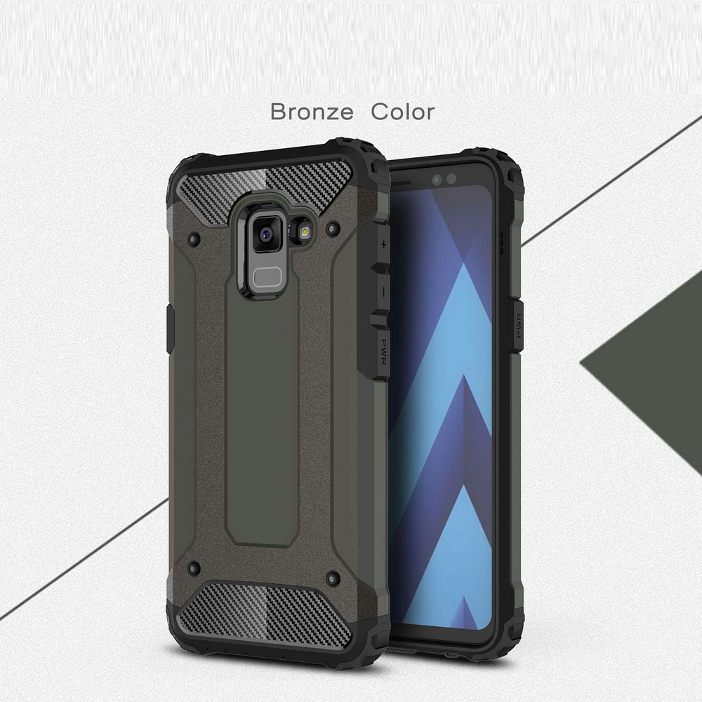 เคส Samsung Galaxy A8+ 2018 #เคสฝาหลังเกราะป้องกัน ไฮบริด พลาสติก+TPU สวยงามทันสมัย