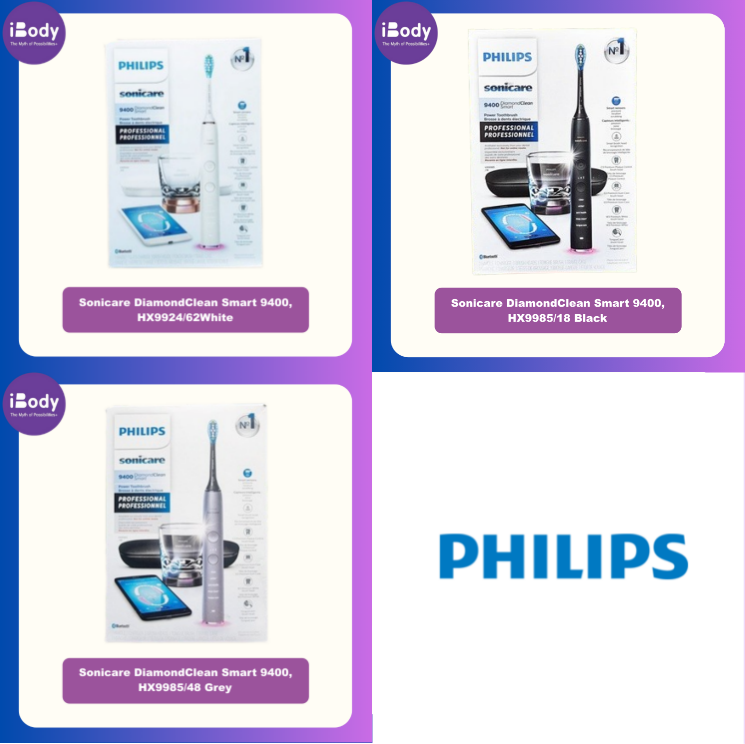Philips® Sonicare DiamondClean Smart 9400, Rechargeable Electric Power Toothbrush ฟิลิปส์ แปรงสีฟันไฟฟ้า แบบชาร์จไฟได้