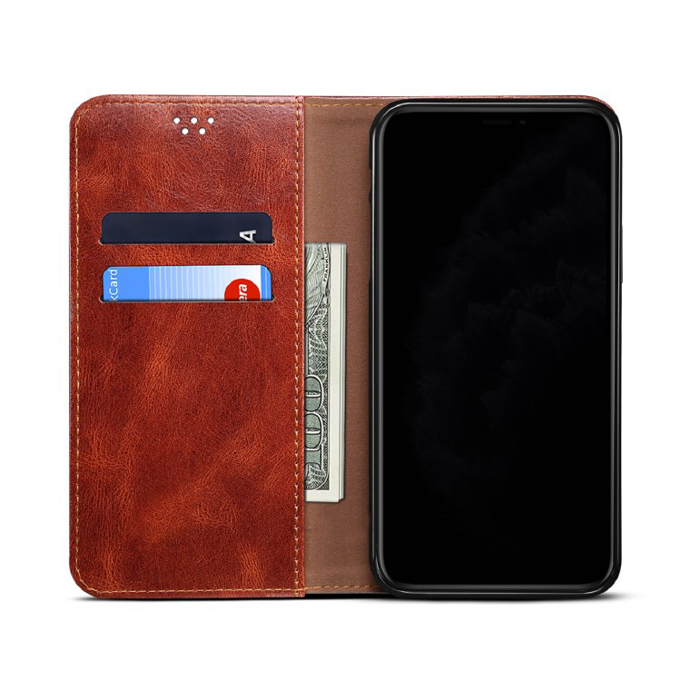 Case Samsung Galaxy A42 5G #เคสแบบฝาพับหนัง PU ผิวหนังม้า Waxy Crazy Horse Texture TPU + PU Leather Case Cover