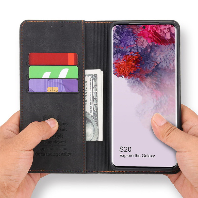 เคส Samsung Galaxy S20+ #เคสฝาพับหนัง PU สไตล์กระเป๋าสตางค์พร้อมช่องใส่การ์ด Luxury Flip Stand Card Phone Leather Wallet Cover Casing