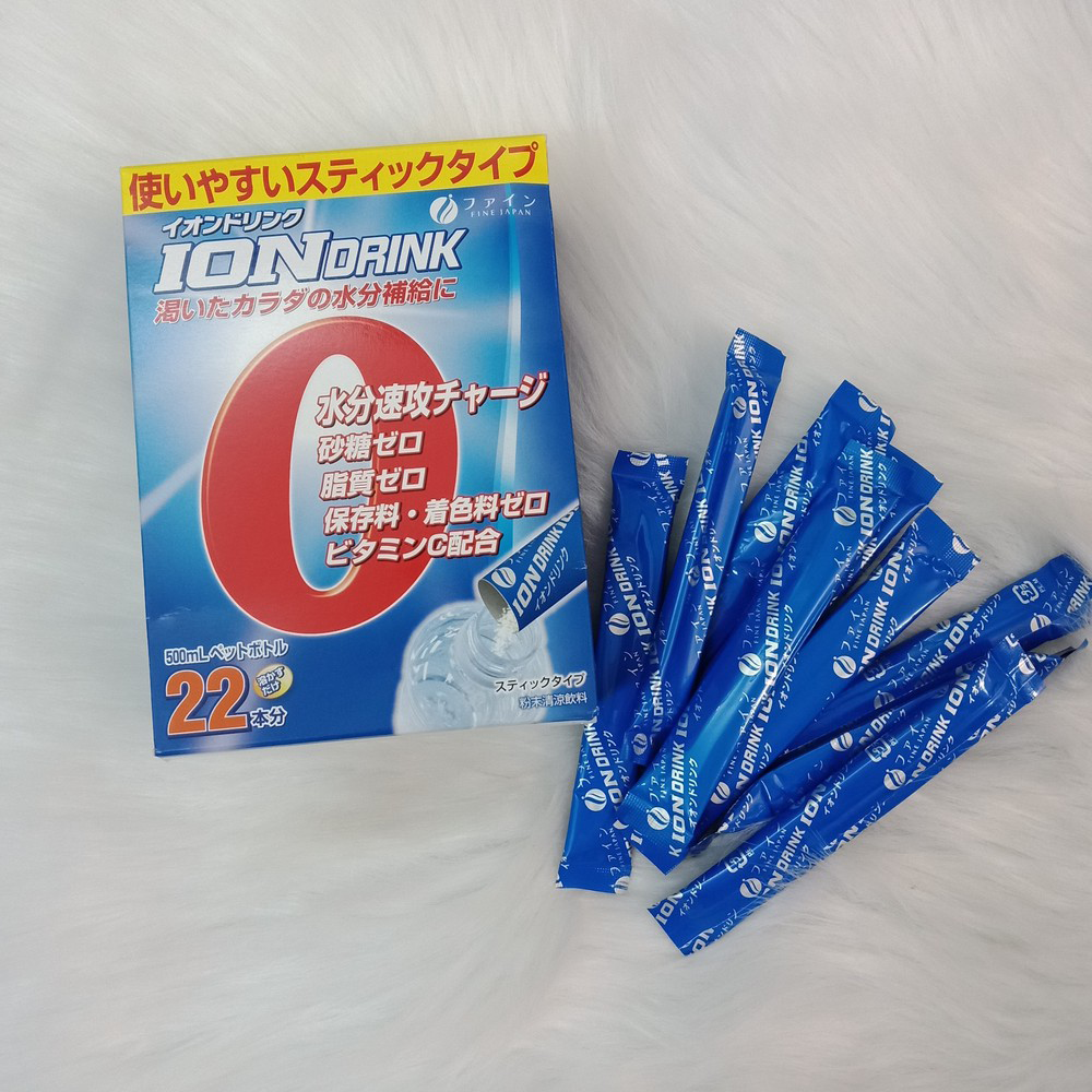 Fine Ion Drink Sports drink flavor (1กล่อง 22 ซอง) จากญี่ปุ่น เครื่องดื่มเกลือแร่ ไอออนวิตามินพลัสเกลือแร่ (Z24)