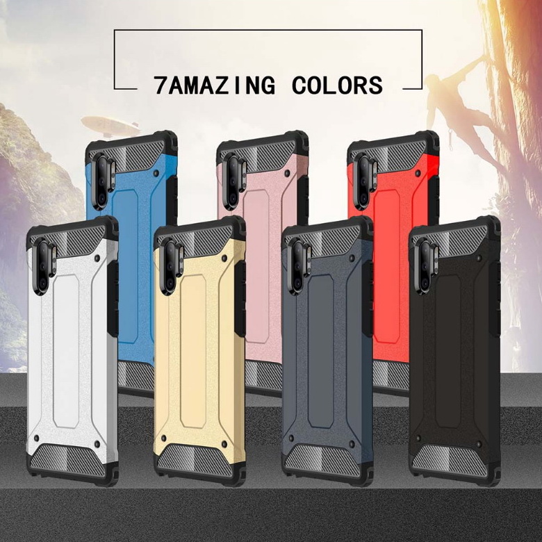 Case Samsung Galaxy Note 10+ #เคสฝาหลังเกราะป้องกัน ไฮบริด พลาสติก+TPU Heavy Duty Rugged Hybrid