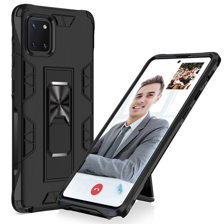 Case Samsung Galaxy Note 10 Lite #เคสแบบฝาหลังเกราะป้องกัน ไฮบริด มีขาตั้ง Built-in Kickstand Hard PC Phone Stand Back Case Armor