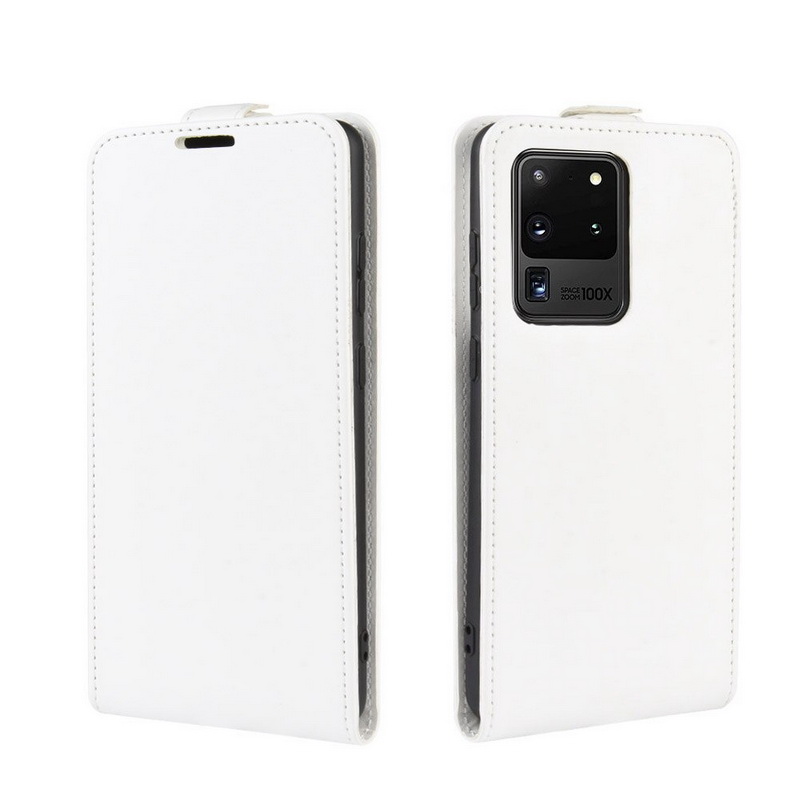 เคส Samsung Galaxy S20 Ultra / S20 Ultra 5G #เคสฝาพับหนัง PU Crazy Horse แนวตั้ง พร้อมช่องเสียบการ์ด