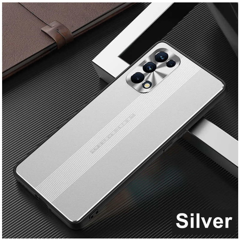 เคส OPPO Reno 5 Pro 5G #เคสฝาหลังไฮบริด Metal +TPU Shockproof metal back plate Phone Back Cover