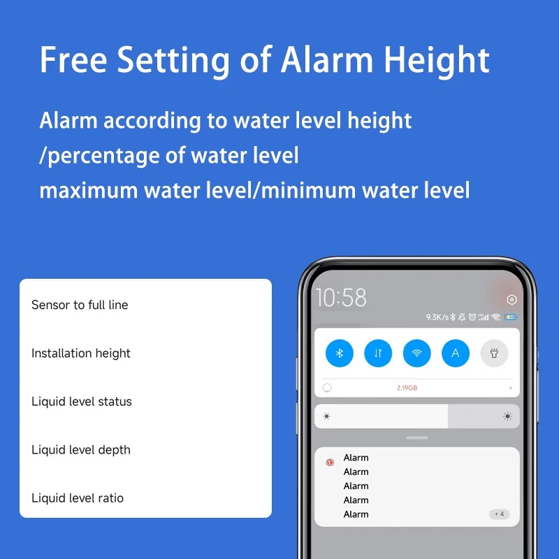 เซ็นเซอร์อัลตร้าโซนิคไร้สายตรวจสอบ ระดับน้ำในถังน้ำ ระดับน้ำ