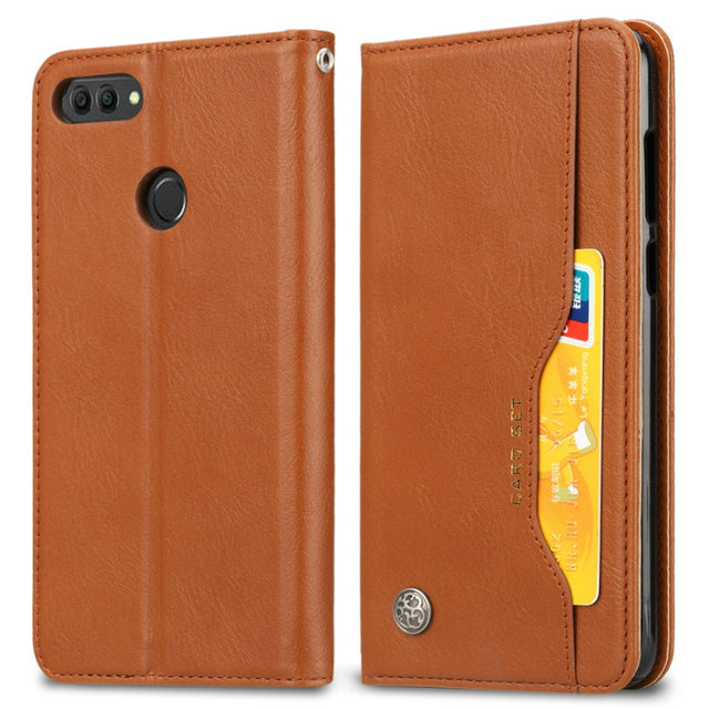 เคส Huawei Y9 (2018) #เคสฝาพับแบบกระเป๋าสตางค์หนัง PU มีช่องเสียบบัตรคุณภาพดี