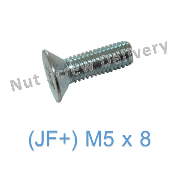 สกรูหัวเตเปอร์มิลขาว (JF) M5 x 8