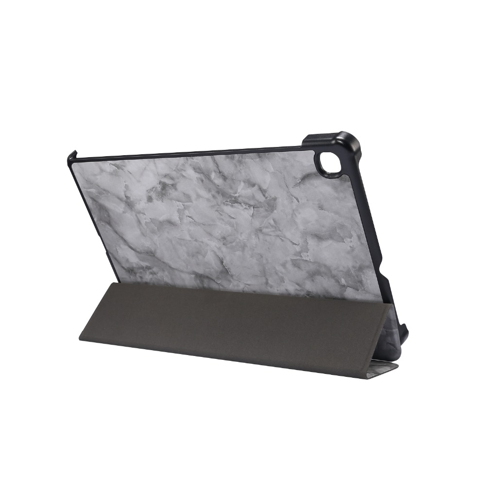 เคส Samsung Galaxy Tab S6 Lite 10.4 SM-P610 SM-P615 SM-P617 #เคสฝาพับปกสามพับลายเนื้อหินอ่อน Marble Texture Tri-fold PU Leather + PC Stand Tablet Shell