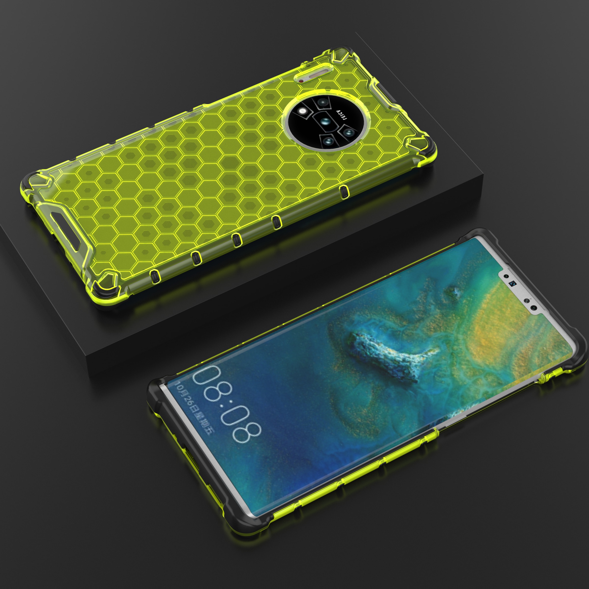 Case Huawei Mate 30 Pro #เคสฝาหลังกันกระแทก Honeycomb Shock Absorber TPU + PC + Silicone Hybrid