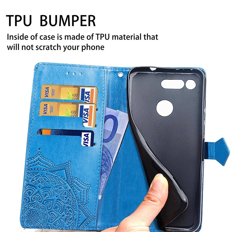 เคส OPPO Reno 5 Pro 5G #เคสฝาพับหนัง PU ผิวลายนูน Embossed Mandala Flower Leather Wallet