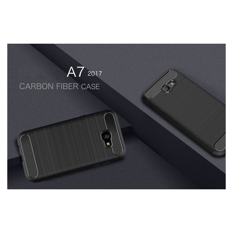 เคส Samsung Galaxy A7 2017 #เคสฝาหลัง Brushed Carbon Fiber TPU สวยโดดเด่นทันสมัย