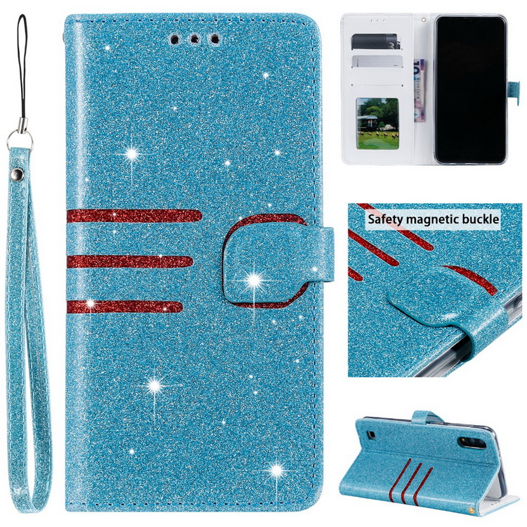 Case Samsung Galaxy A10 #เคสฝาพับหนัง PU ผิวเคลือบผงแวววาว Glitter Powder Coated Wallet