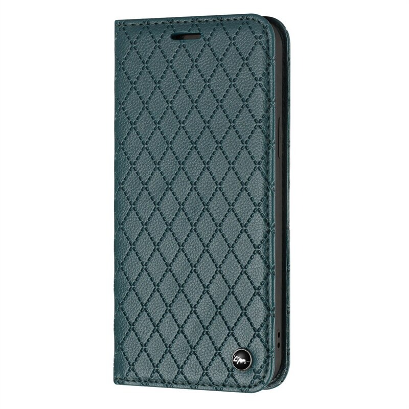 Case Samsung Galaxy A13 5G #เคสฝาพับหนัง Pu นิ่ม ฝาพับแม่เหล็ก ลายสี่เหลี่ยมข้าวหลามตัด พร้อมช่องใส่บัตร