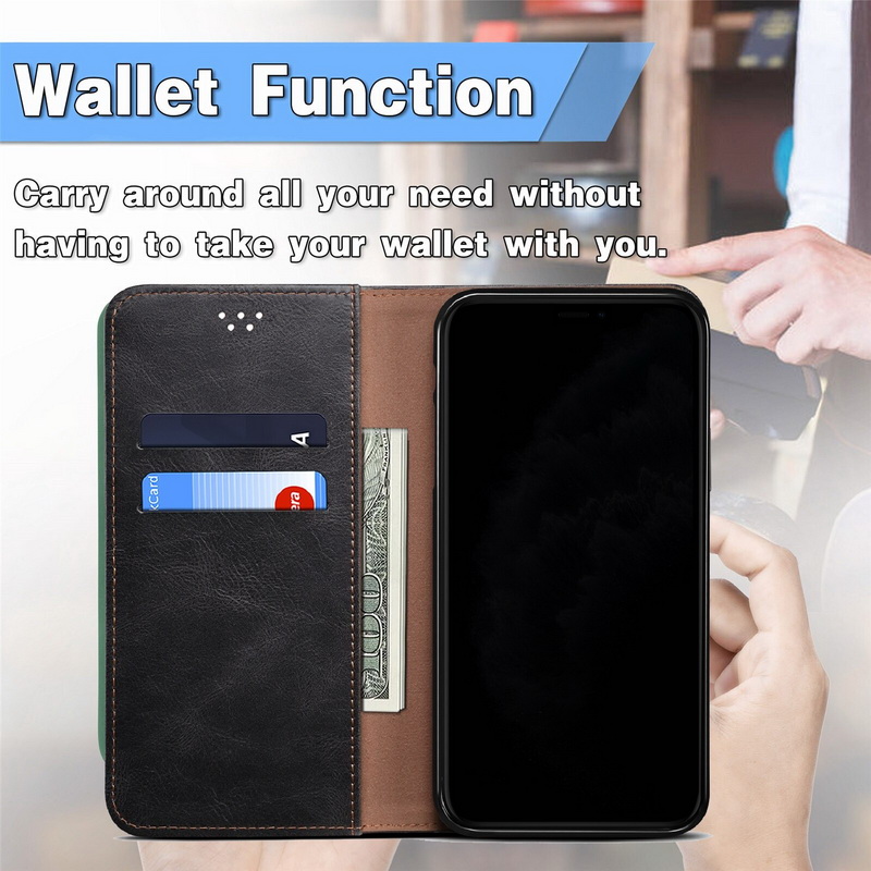 เคส Samsung Galaxy A13 5G #เคสฝาพับหนัง PU ผิวหนังม้า Waxy Crazy Horse Texture TPU + PU Leather Case Cover