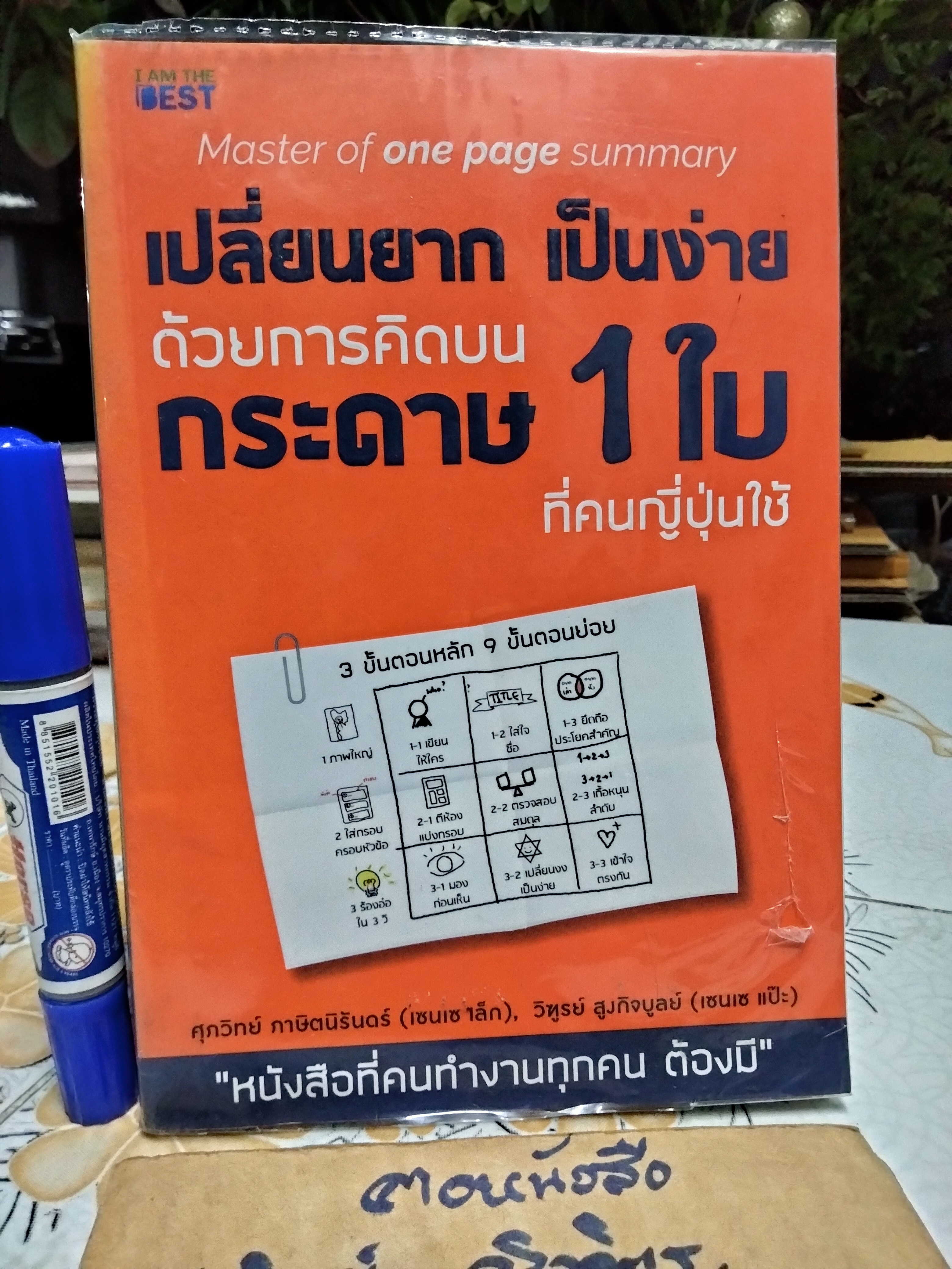 เปลี่ยนยากเป็นง่าย ด้วยการคิดบนกระดาษ 1 ใบ ที่คนญี่ปุ่นใช้ ศุภวิทย์ ภาษิตนิรันดร์ และคณะ แปล พิมพ์ครั้งแรก พ.ศ.2561