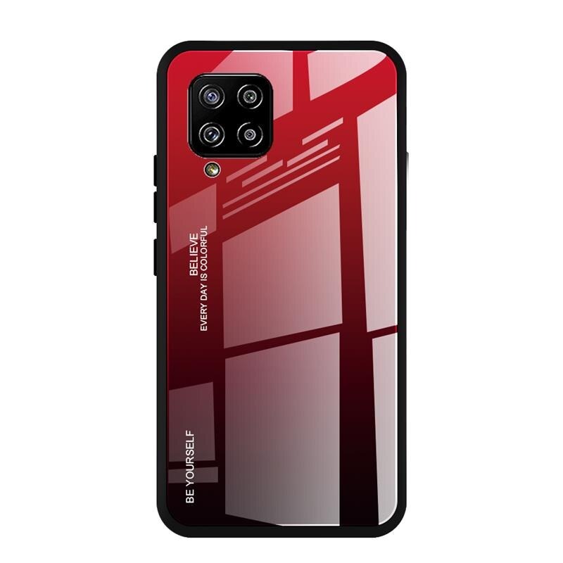 เคส Samsung Galaxy A42 5G #เคสฝาหลัง Gradient Color Glass + PC + TPU Hybrid Case