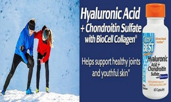 (Pre Order) Doctor's Best® Hyaluronic Acid + Chondroitin Sulfate with BioCell Collagen 60 Veggie Caps ไฮยาลูโรนิค