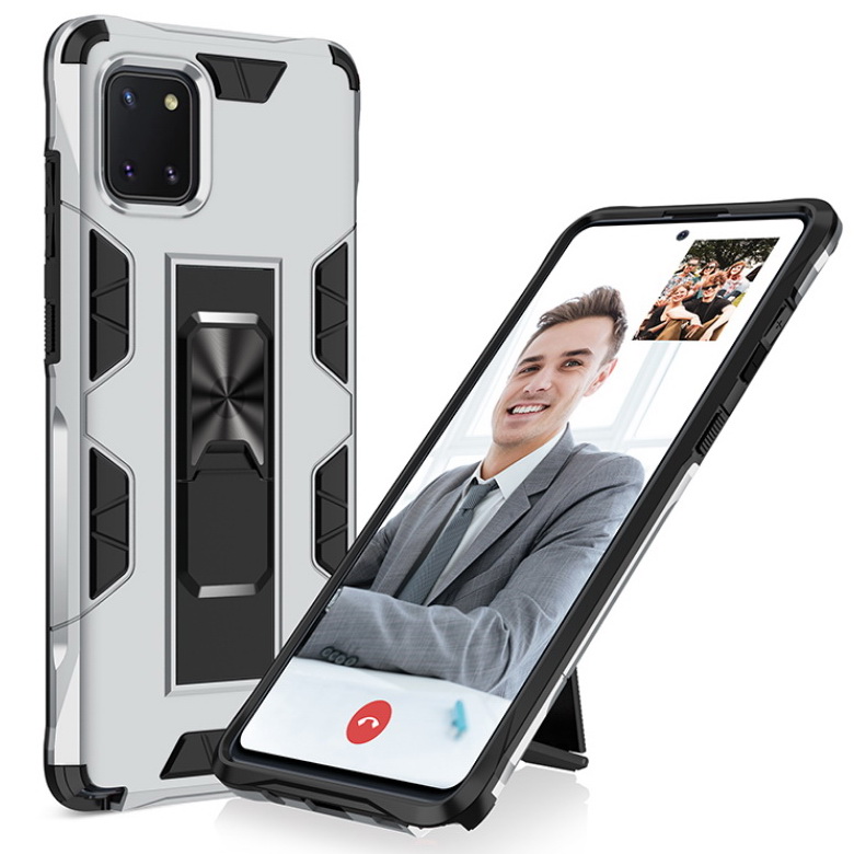 Case Samsung Galaxy Note 10 Lite #เคสแบบฝาหลังเกราะป้องกัน ไฮบริด มีขาตั้ง Built-in Kickstand Hard PC Phone Stand Back Case Armor