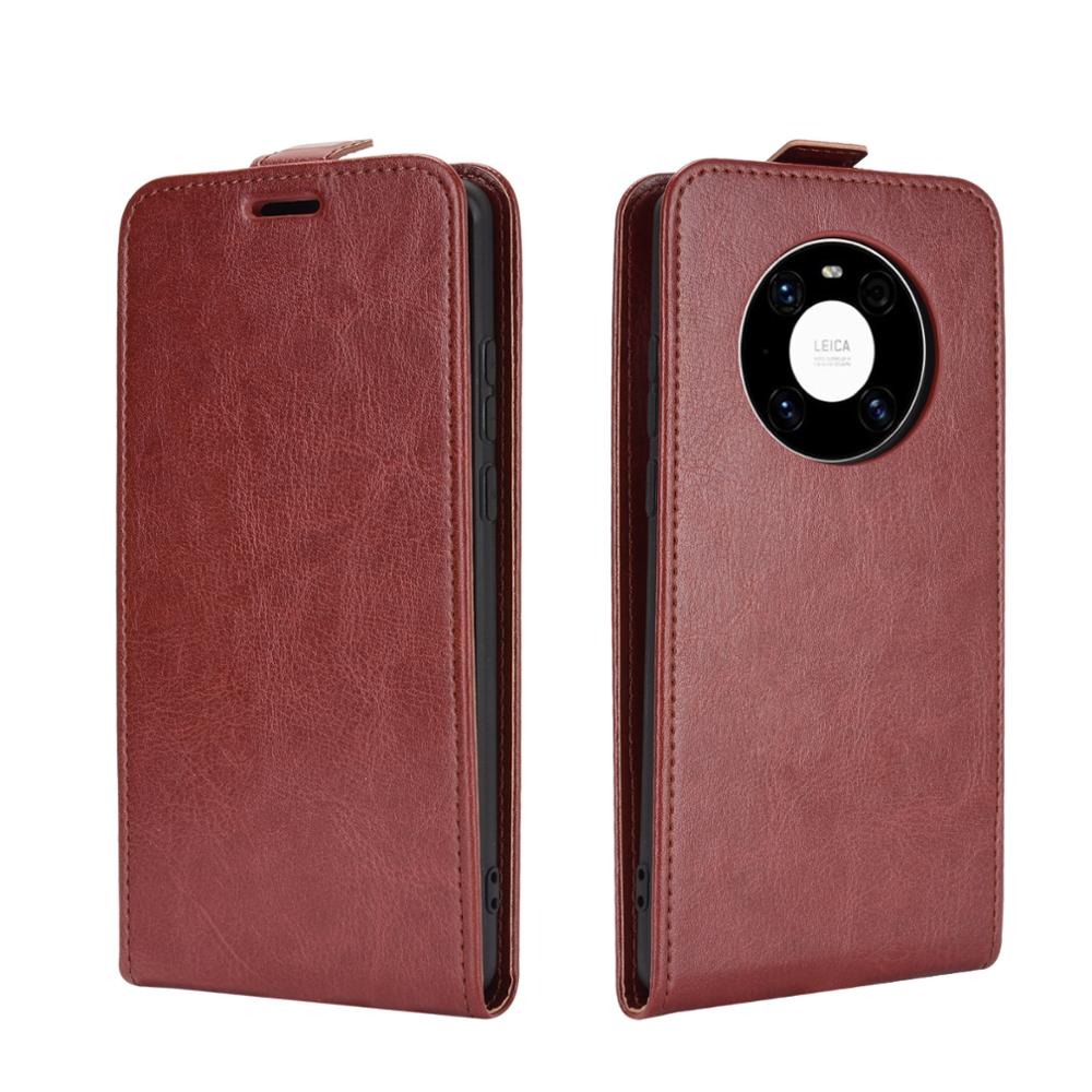 เคส Huawei Mate 40 Pro #เคสฝาพับหนัง PU Crazy Horse แนวตั้ง พร้อมช่องเสียบการ์ด