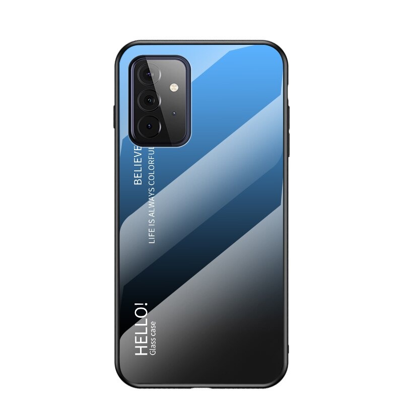 เคส Samsung Galaxy A52/A52 5G/A52s 5G #เคสฝาหลัง Gradient Color Glass + PC + TPU Hybrid Case