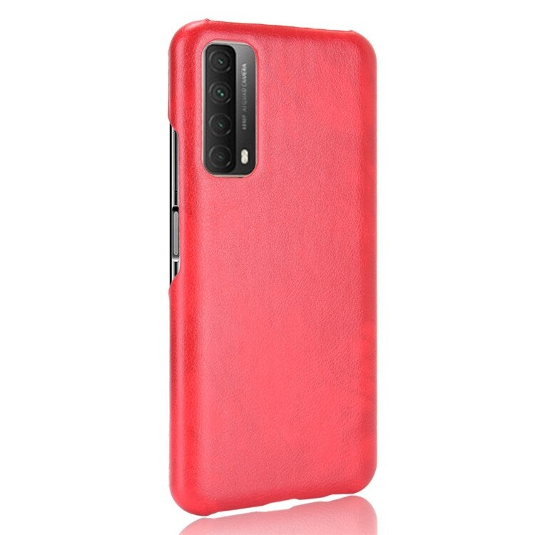 เคส Huawei Y7a #เคสฝาหลังพลาสติกแข็งเคลือบหนัง PU ลายผิวลิ้นจี่ Litchi Skin Leather Coated