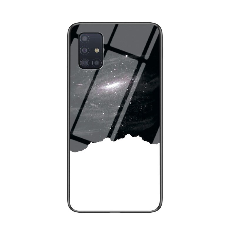 Case Samsung Galaxy M51 #เคสฝาหลัง Gradient Color Glass + PC + TPU Hybrid Case