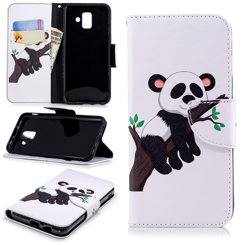 Case Samsung Galaxy A6 (2018) #เคสฝาพับแบบกระเป๋าสตางค์ Pattern Printing Wallet Leather