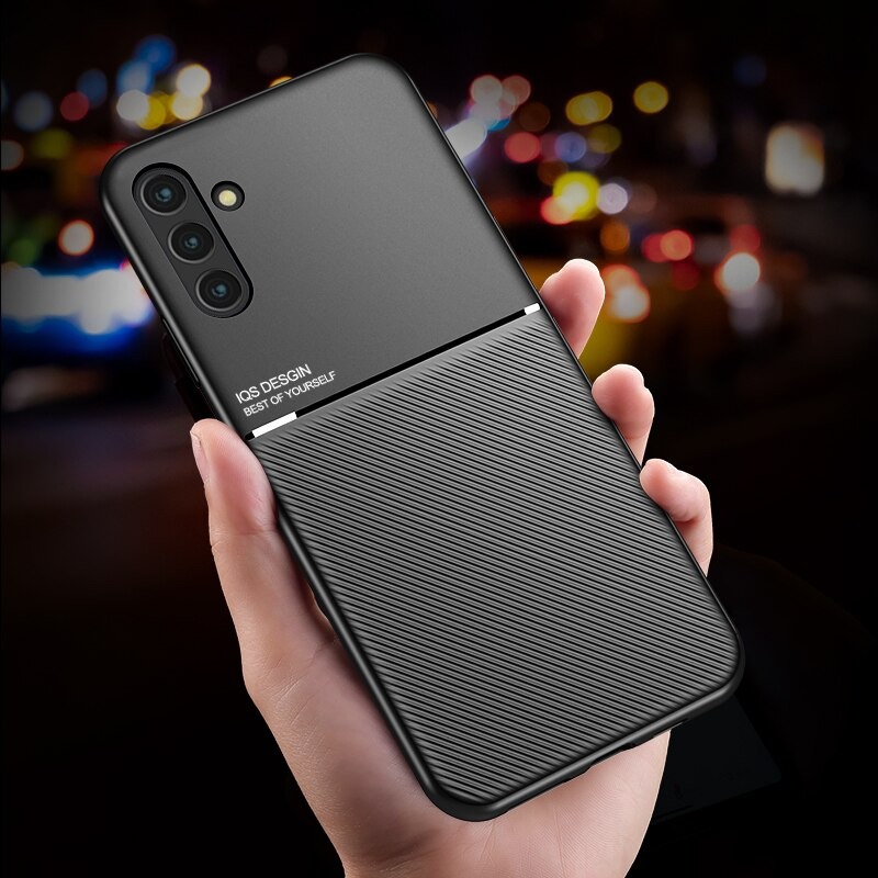 เคส Samsung Galaxy A13 5G #เคสแบบฝาหลัง TPU เคลือบหนัง PU สไตล์ธุรกิจที่เรียบง่ายมีแผ่นเหล็กในตัว Minimalist Business Style Leather Coated TPU Built-in metal magnetic plate