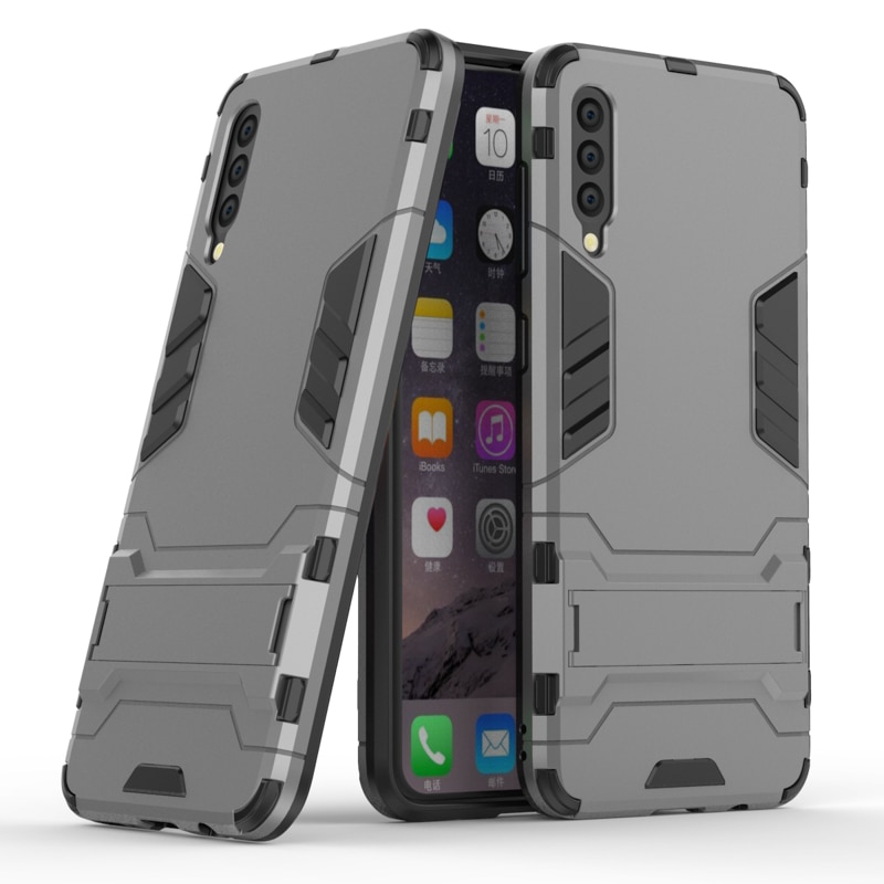 Case Samsung Galaxy A70 #เคสฝาหลังพลาสติก ไฮบริด TPU + Kickstand