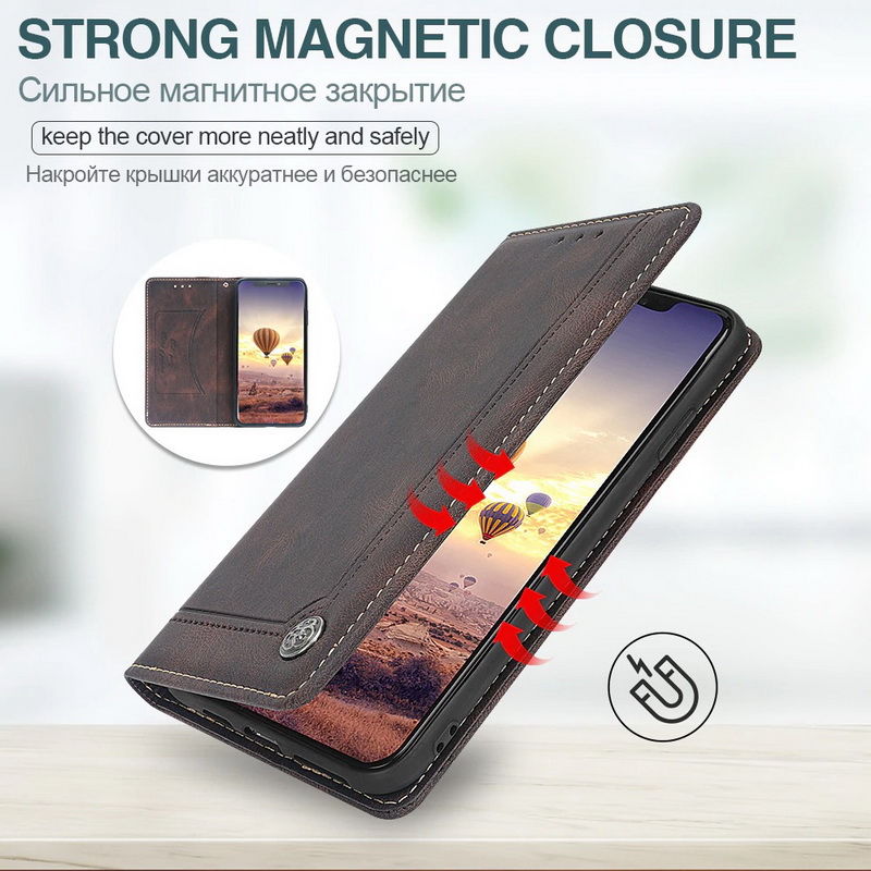 เคส Redmi Note 11 / Redmi Note 11S #เคสฝาพับปกหนังสไตล์วินเทจดูดซับอัตโนมัติแบบกระเป๋าสตางค์