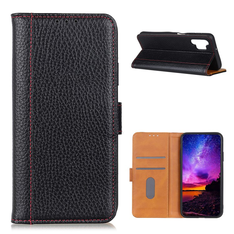 เคส Samsung Galaxy A32 5G #เคสฝาพับหนังแยกผิวลิ้นจี่ แถบปิดแม่เหล็ก