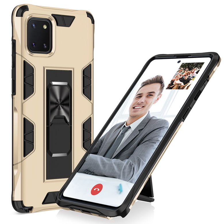 Case Samsung Galaxy Note 10 Lite #เคสแบบฝาหลังเกราะป้องกัน ไฮบริด มีขาตั้ง Built-in Kickstand Hard PC Phone Stand Back Case Armor
