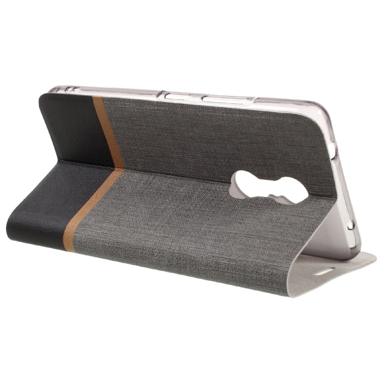 Case Lenovo K6 Note เคสฝาพับปกเสริมแผ่นเหล็ก Cross Texture Leather สวยงามทันสมัย