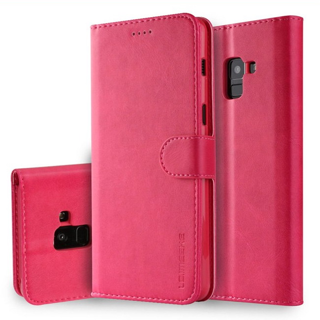 Case Samsung Galaxy A8+ (2018) LC.IMEEKE #เคสหนัง PU คุณภาพดีสไตล์กระเป๋าสตางค์พร้อมช่องใส่การ์ด