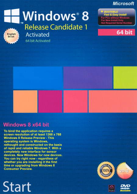 Windows 8 Release Preview 1 x64 + Activated ( 2 DVD )