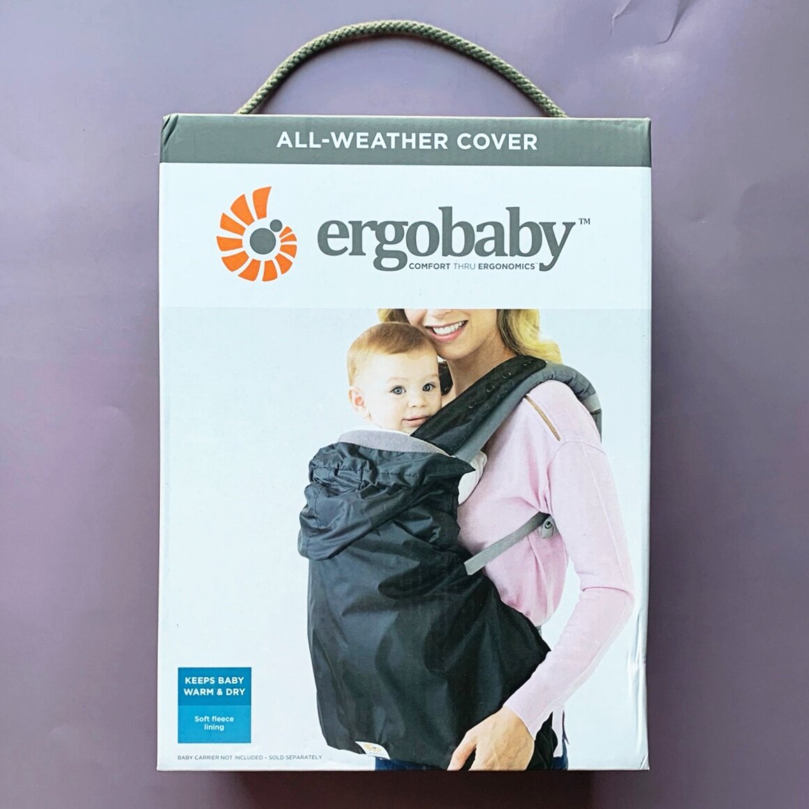 Ergobaby® All-Weather Cover Baby Blanket & Wrap For Baby Carrier Ergonomic Wrap, Keeps Baby Warm & Dry Soft, Fleece Lining ผ้าคลุมสำหรับเป้อุ้มเด็ก กันแดด กันฝน