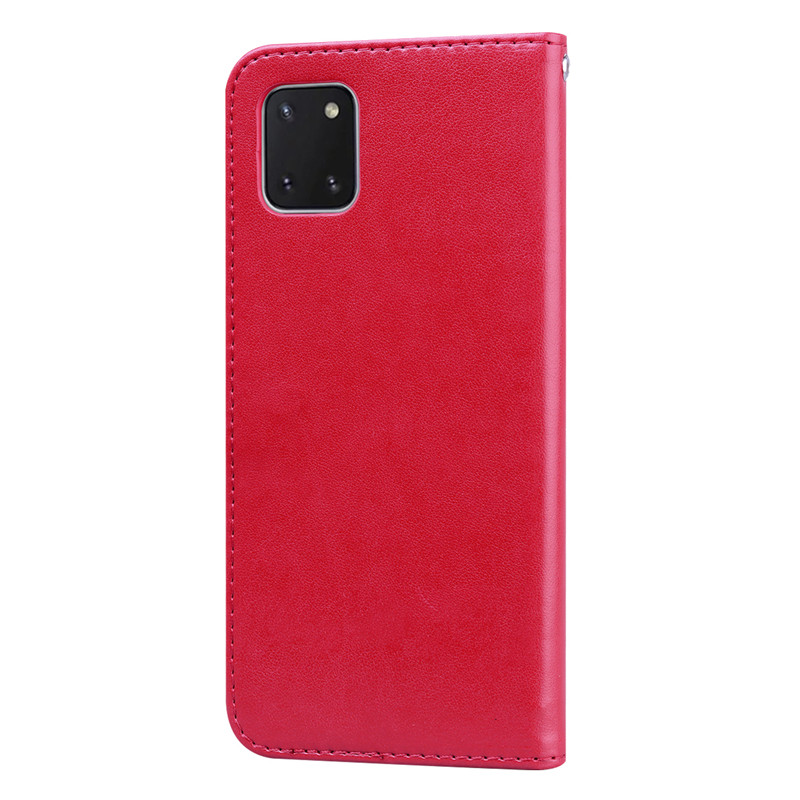Case Samsung Galaxy Note 10 Lite #เคสฝาพับหนัง PU ลายดอกกุหลาบแบบกระเป๋าสตางค์ Imprinted Rose Leather