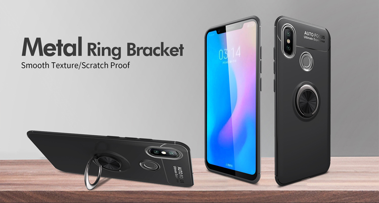 เคส Xiaomi Mi 8 #เคสฝาหลัง TPU Finger Ring Kickstand (แผ่นโลหะแบบ Built-in)