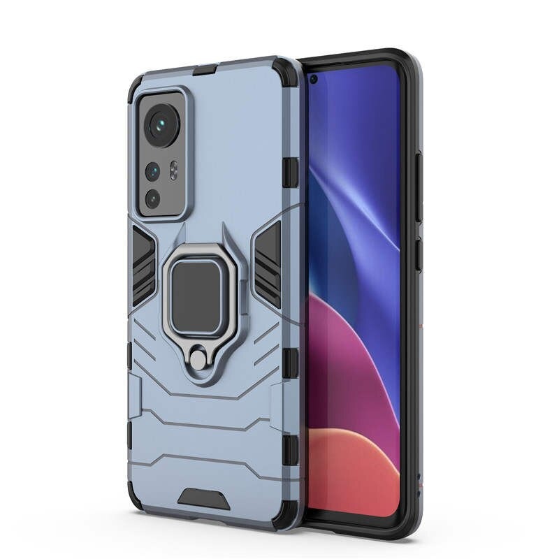 เคส Xiaomi 12 Pro #เคสฝาหลังพลาสติกแข็ง +TPU Hybrid Case มีแหวนสวมนิ้วโลหะ