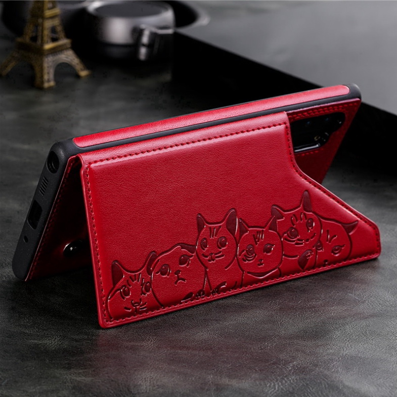 Case Samsung Galaxy Note 10+ #เคสฝาหลัง TPU เคลือบหนัง PU มีที่เก็บบัตร PU Leather Coated TPU Card Holder