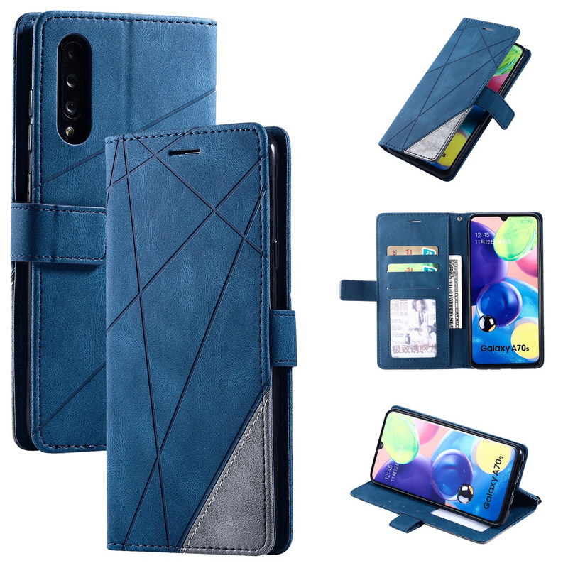 Case Samsung Galaxy A70 #เคสฝาพับหนัง PU มีช่องเสียบบัตรอื่นๆในตัว Geometric Pattern Leather Card Holder Protective