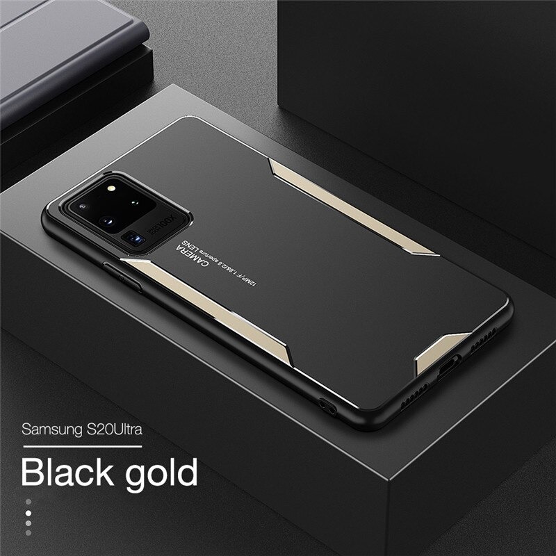 เคส Samsung Galaxy S20 Ultra / S20 Ultra 5G #เคสฝาหลังไฮบริด Metal +TPU Shockproof metal back plate Phone Back Cover