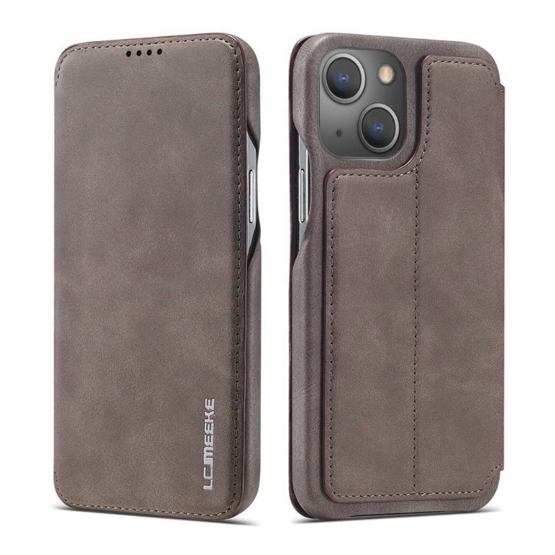 Case iPhone 14 #เคสฝาพับหนัง PU มีช่องใส่บัตร LC.IMEEKE Retro Style Leather Card Holder