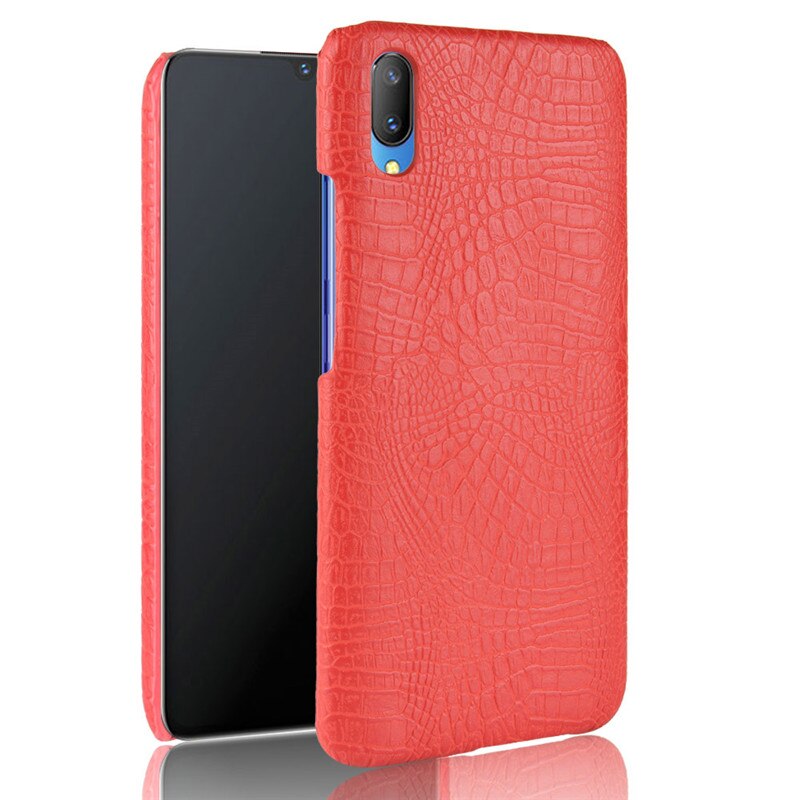 Case vivo V11 / V11 Pro #เคสฝาหลังพลาสติกแข็งเคลือบหนัง PU ลายผิวหนังจระเข้