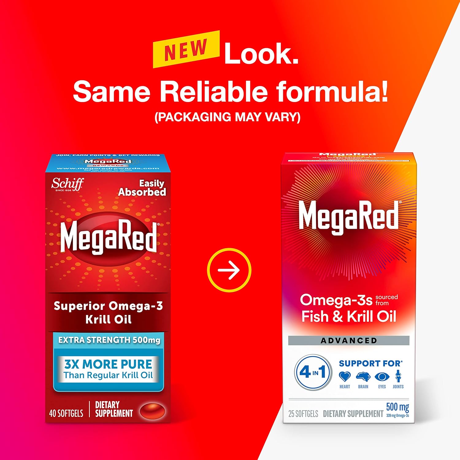 (Pre Order) Schiff® MegaRed Extra Strength 115 mg Omega-3 Krill Oil 500 mg 40 Softgels โอเมก้า3 น้ำมันคริลล์