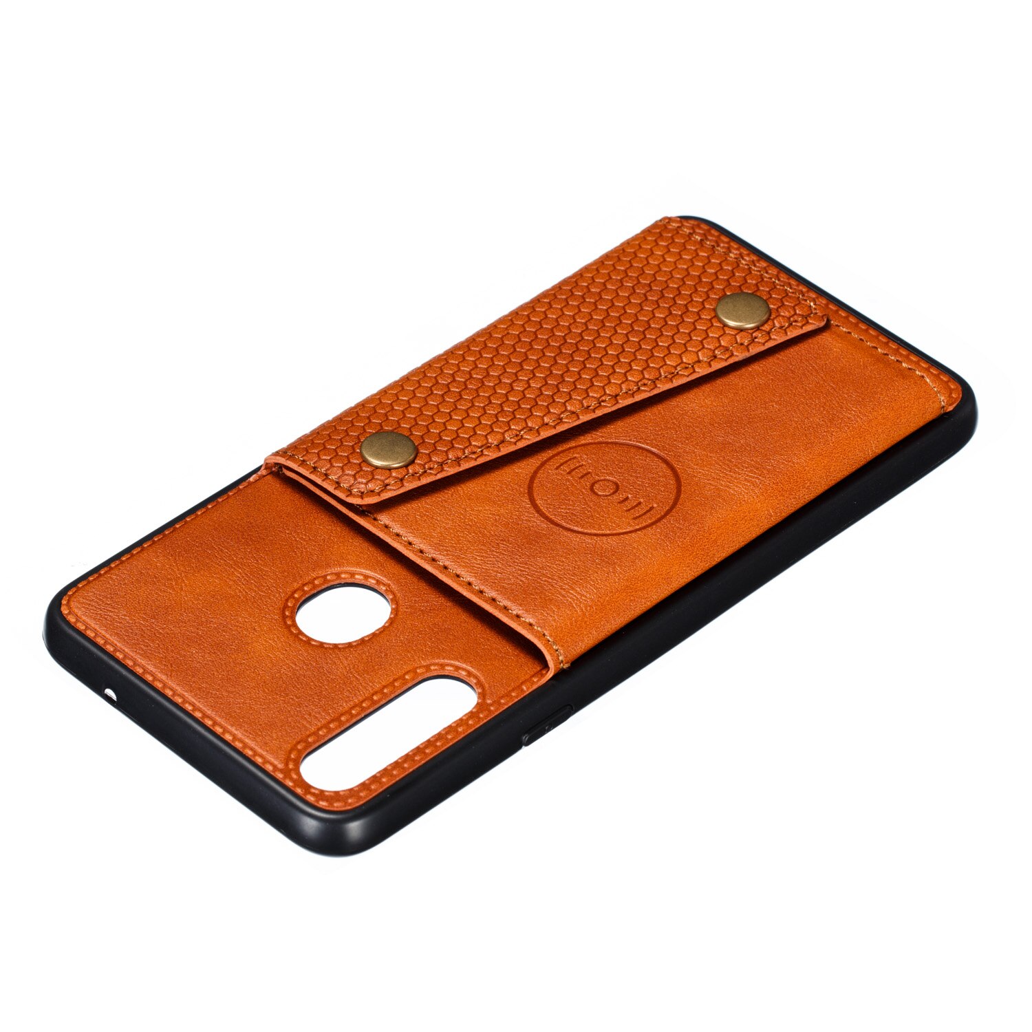 Case Samsung Galaxy A20s #เคสฝาหลัง TPU เคลือบหนัง PU มีที่เก็บบัตร PU Leather Coated TPU Card Holder Magnetic Kickstand