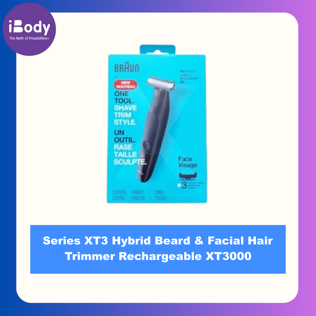 Braun® Series XT3 Hybrid Beard & Facial Hair Trimmer Rechargeable XT3000 เครื่องโกนหนวด เล็มหนวดเครา ชาร์จได้