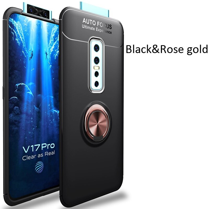 Case Vivo V17 Pro#เคสฝาหลัง TPU Finger Ring Kickstand (แผ่นโลหะแบบ Built-in)